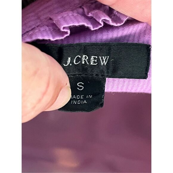 Vintage 90s J. Crew Purple 3/4 Sleeve Button Down V-Neck Scalloped #Lace Fringe - Picture 3 of 6